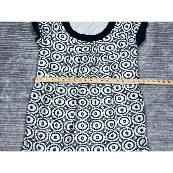 Blu Sage Dress Womens 10 Black & White Short Sleeve Mini Shift Casual - Picture 5 of 12